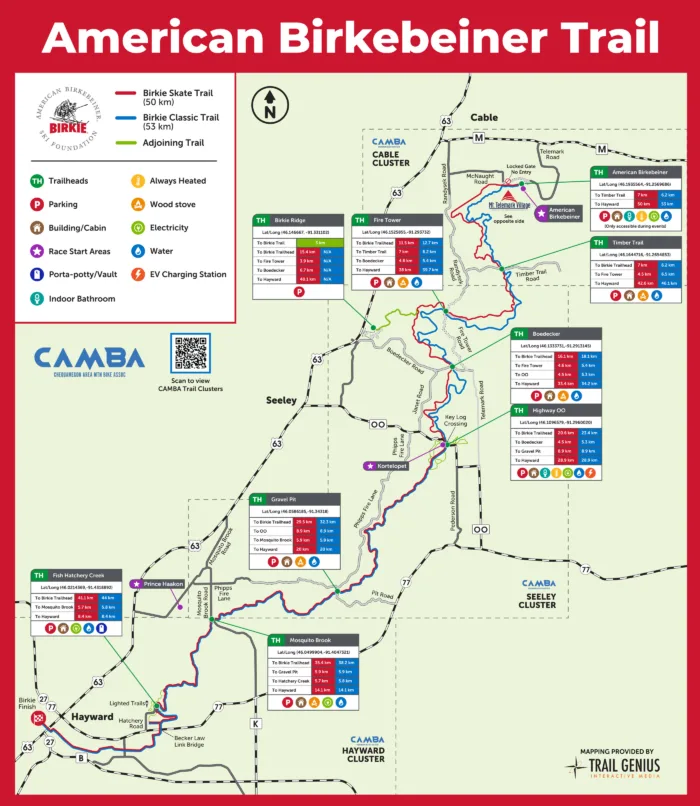Summer map thumbnail american birkebeiner trail