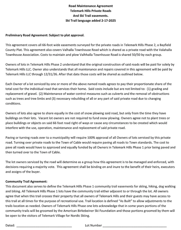 Thumbnail telemark hills road agreement