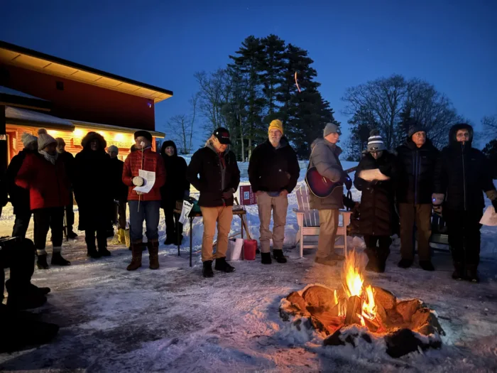 Winter Venue - Live music at the fire pit outside of the Mt. Telemark Village Hub