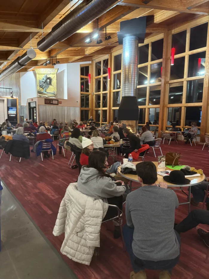 Live music in the Great Room inside the Mt. Telemark Village Hub