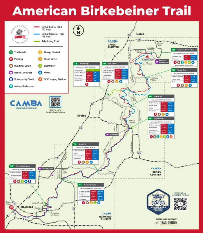 American Birkiebeiner Trail Summer Map Thumbnail