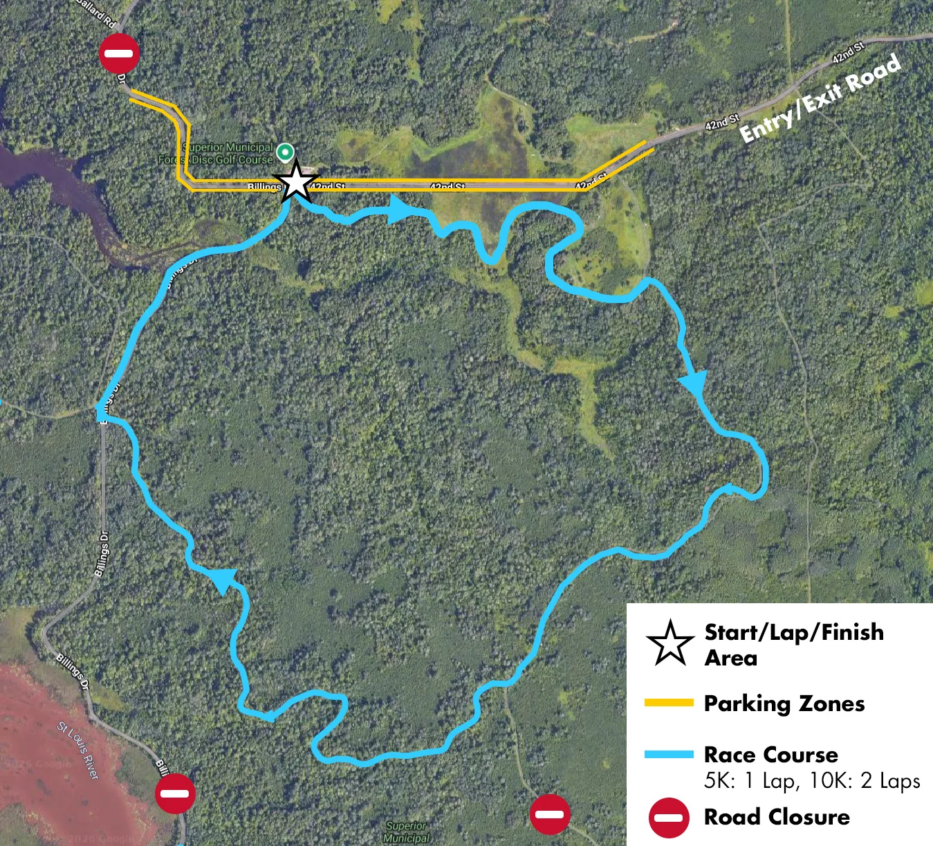 Superior trails and ales course map