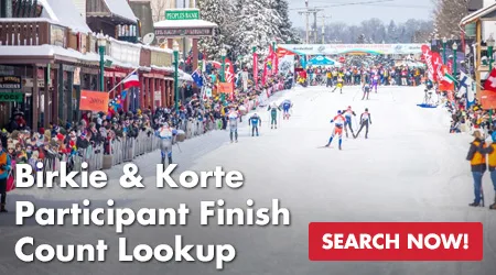 Birkie and Korte Participant Finish Count Lookup - Search Now!